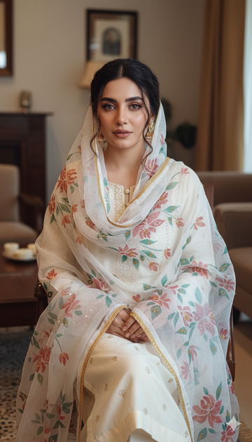 Hand painted dupatta